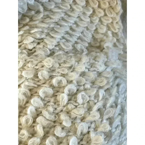 Express Cardigan Open Front Sweater Cream Wool Chunky Knit Looped Knit Size XS - Picture 4 of 5
